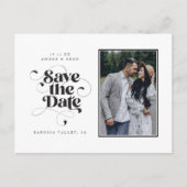 スクリプエレガントトモダン白黒アートデザイン写真 案内ポストカード (正面)