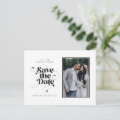 スクリプエレガントトモダン白黒アートデザイン写真 案内ポストカード (スタンド正面)