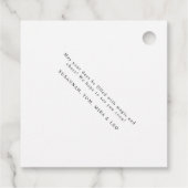 スクリプエレガントトモダン金ゴールドスノーフレークホリデー フェイバータグ (裏面)