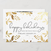 スクリプエレガントトモダン金ゴールドミスタントフォトロゴ シーズンカード (正面/裏面)