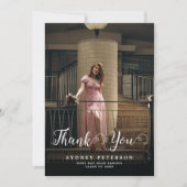 スクリプエレガントトモダン2フォトシンプル卒業 サンキューカード (正面)