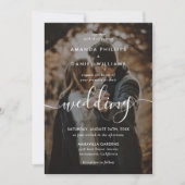 スクリプエレガントトモダン2フォトSage Green結婚ズ 招待状 (正面)