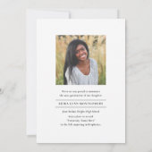 スクリプエレガントトモダン2写真の卒業 案内状 (裏面)