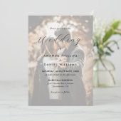 スクリプエレガントトモダン2枚の写真結婚の 招待状 (スタンド正面)