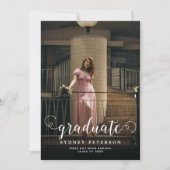 スクリプエレガントトモダン3写真の卒業 案内状 (正面)