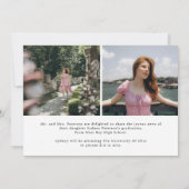 スクリプエレガントトモダン3写真の卒業 案内状 (裏面)