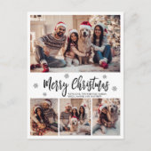 スクリプエレガントトモダン4フォトコラージュのクリスマス ポストカード (正面)