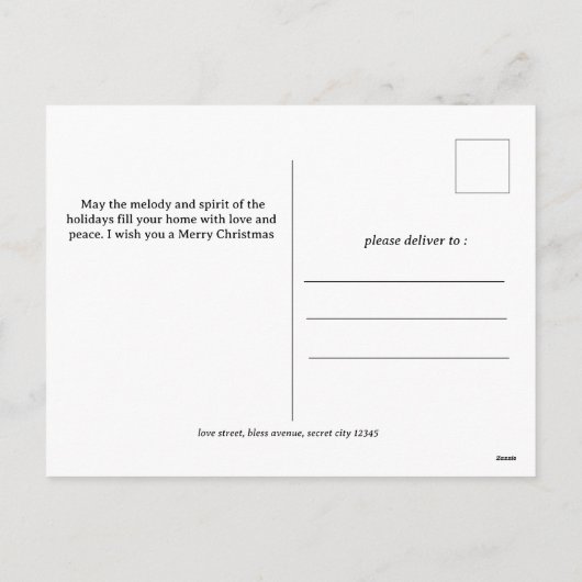 スクリプエレガントトモダン・クリスマス・ファミリーの写真 シーズンポストカード (裏面)