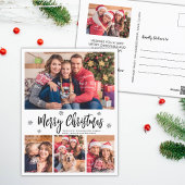 スクリプエレガントトモダン・コラージュ・メリー・クリスマス ポストカード