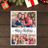 スクリプエレガントトモダン・コラージュ・メリー・クリスマス ポストカード