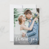 スクリプエレガントトモダン・ネイビー結婚ルの写真 サンキューカード (正面)