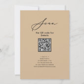 スクリプエレガントトモダン・ベージュリハーサルQR 招待状 (裏面)