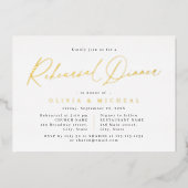 スクリプエレガントトモダン・ミニマル・リハーサル・ディナー 箔招待状 (正面)