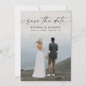 スクリプエレガントトモダンSave The Date Photo Card セーブザデート (正面)