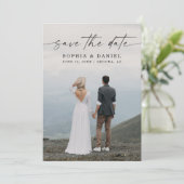 スクリプエレガントトモダンSave The Date Photo Card セーブザデート (スタンド正面)