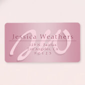 スクリプエレガントトモノグラムグラデーションマウーブ差出人住所 ラベル