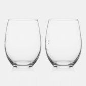 スクリプエレガントトモノグラムブライダルパーティシッ結婚ク ステムなしワイングラス (左)