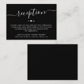 スクリプエレガントトモノグラムブラックウェディングレセプション エンクロージャーカード (正面/裏面)