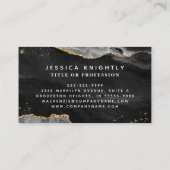 スクリプエレガントトモノグラムブラック瑪瑙金ゴールドグリッター 名刺 (裏面)