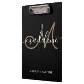 スクリプエレガントトモノグラムブラック金ゴールド クリップボード (左)