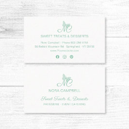 スクリプエレガントトモノグラムミントグリーンバタフライ 名刺