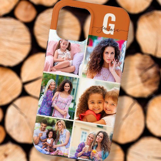 スクリプエレガントトモノグラム6フォトゴールデンブラウン Case-Mate iPhoneケース