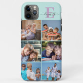 スクリプエレガントトモノグラム6フォトミントと薄紫 Case-Mate iPhoneケース (裏面)