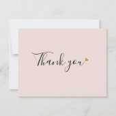 スクリプエレガントトライトピンクのビジネスサンキューカード サンキューカード (正面)
