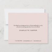 スクリプエレガントトライトピンクのビジネスサンキューカード サンキューカード (裏面)