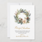 スクリプエレガントトリースグリーンリークリスマスカード シーズンカード (正面)