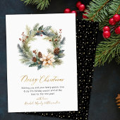 スクリプエレガントトリースグリーンリークリスマスカード シーズンカード