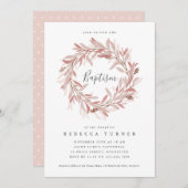 スクリプエレガントトリース水彩洗礼 招待状 (正面/裏面)