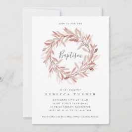 スクリプエレガントトリース水彩洗礼 招待状