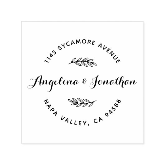 スクリプエレガントトレタリングカップルの名前とアドレス セルフインキングスタンプ (デザイン)