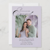 スクリプエレガントト両面フォト婚約パーティ 招待状 (正面)