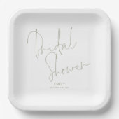 スクリプエレガントト光源のセージ名ブライダルシャワー ペーパープレート (正面)