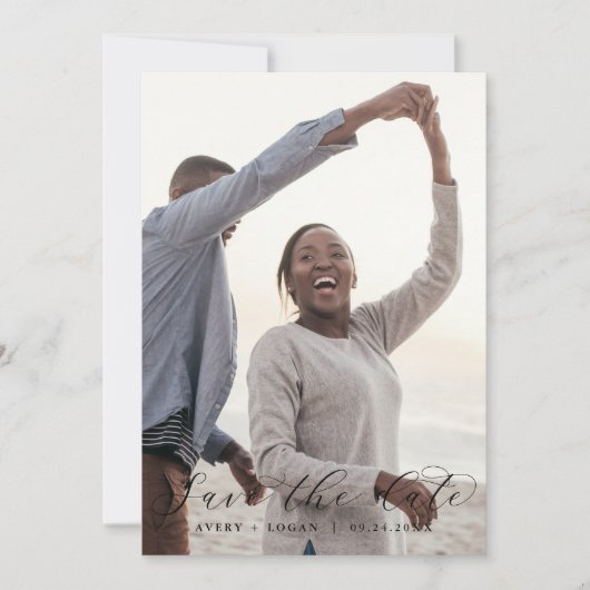 スクリプエレガントト光源写真テンプレート日付の保存 セーブザデート (正面)