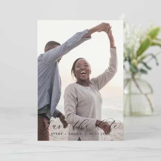 スクリプエレガントト光源写真テンプレート日付の保存 セーブザデート (スタンド正面)