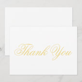 スクリプエレガントト光金ゴールド白サンキューカード (正面/裏面)