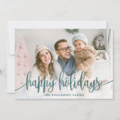 スクリプエレガントト全写真ハッピーホリデーズグリーン シーズンカード (正面)