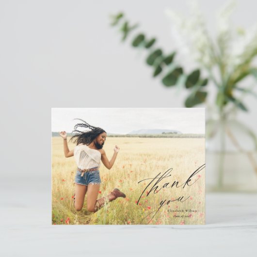 スクリプエレガントト全写真卒業ありがとう ポストカード (スタンド正面)