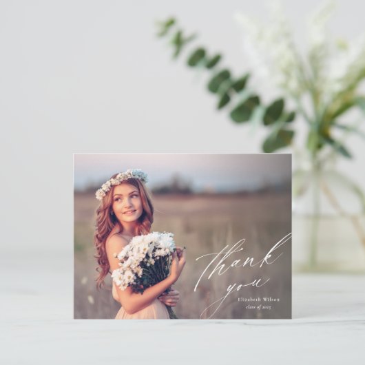 スクリプエレガントト全写真卒業ありがとう ポストカード (スタンド正面)