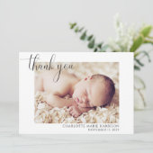 スクリプエレガントト写真ありがとうお誕生日おめでとう 招待状 (スタンド正面)