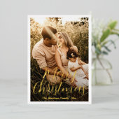 スクリプエレガントト写真のクリモダンスマス 箔シーズンカード (立ち正面)