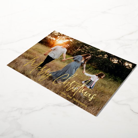 スクリプエレガントト写真のクリモダンスマス 箔シーズンカード (回転した状態)