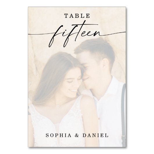 スクリプエレガントト写真のテー結婚ブル番号15 テーブルナンバー (正面)