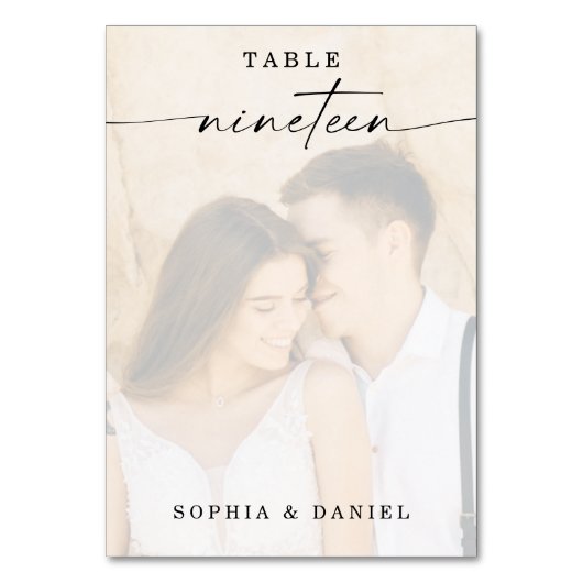 スクリプエレガントト写真のテー結婚ブル番号19 テーブルナンバー (正面)