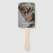 スクリプエレガントト写真のモダン結婚式 プログラム ハンドファン (正面)