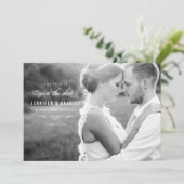 スクリプエレガントト写真の日付の保存 – 白 セーブザデート (スタンド正面)