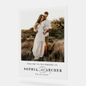 スクリプエレガントト写真の結婚ようこそ アクリルサイン (傾斜)